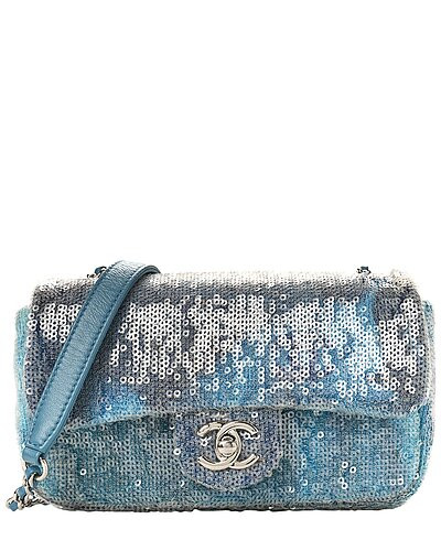 Light Blue Canvas Mini Waterfall Flap Bag (Authentic Pre-Loved) | Gilt & Gilt City