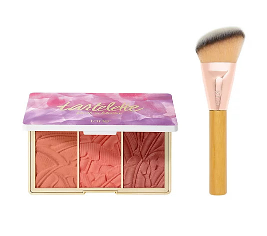 tarte Tartelette Blush in Bloom Amazonian Cheek Palette +Brush - QVC.com | QVC