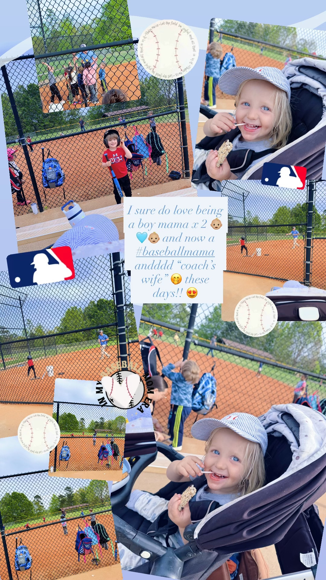 I sure do love being a boy mama x 2 👶🏼🩵👶🏼 and now a #baseballmama andddd “coach’s wife” 🤭 these days!! 😍 