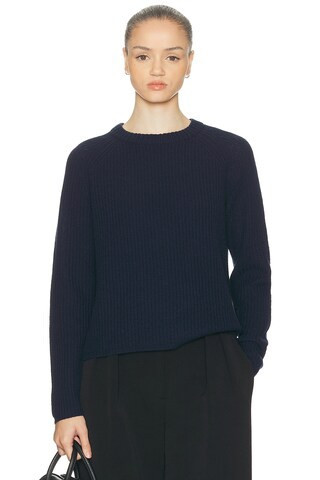 Jenni Kayne Cashmere Fisherman Sweater in Navy | FWRD 