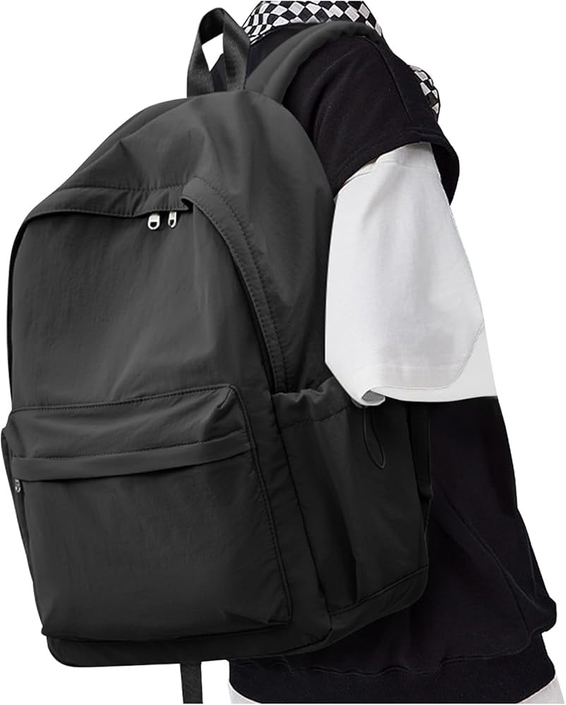 wassdins Black Backpack for Women Men, Waterproof Laptop Gym Backpack Lightweight Bookbag for Sch... | Amazon (US)