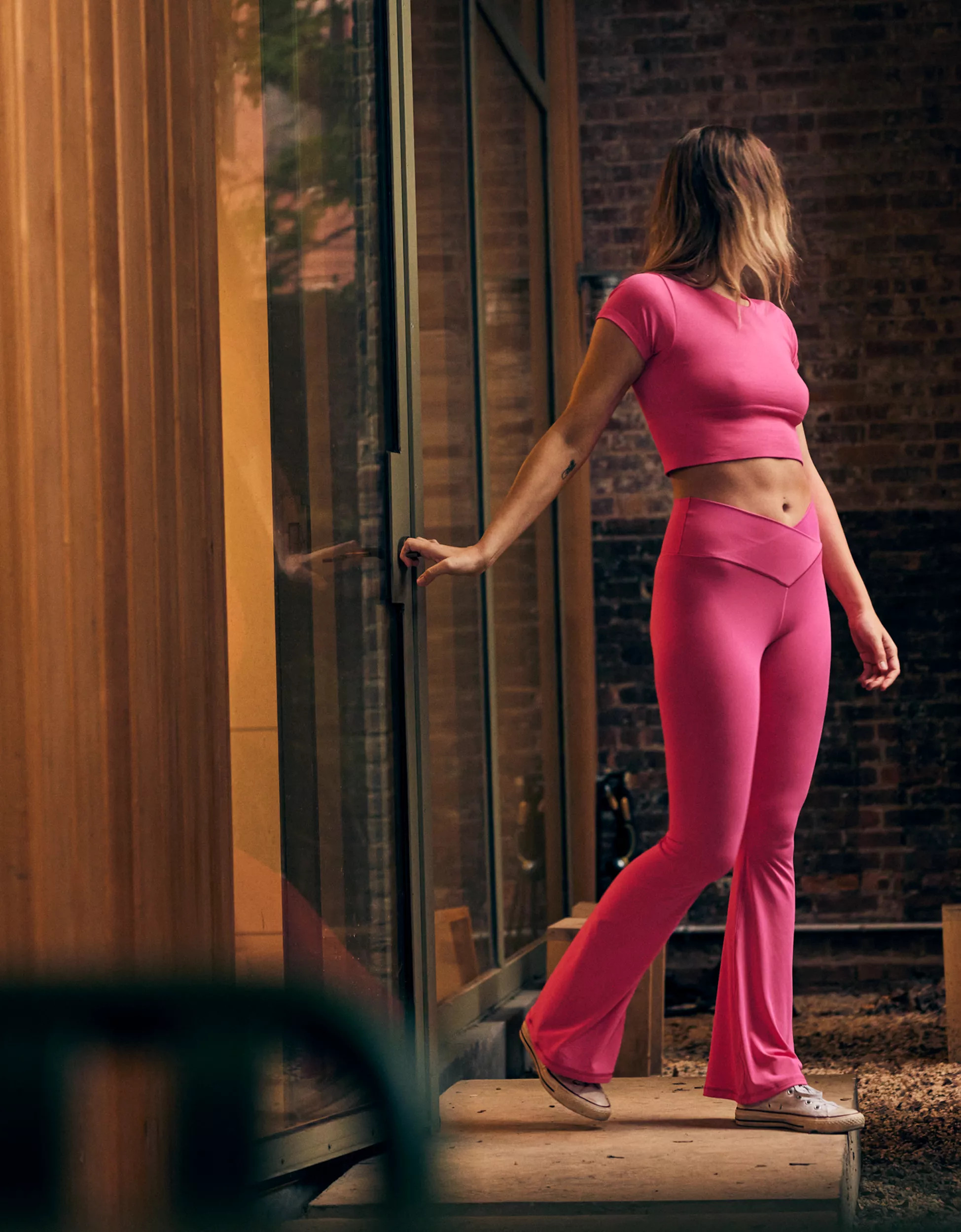 OFFLINE By Aerie Real Me High Waisted Crossover Flare Legging | Aerie