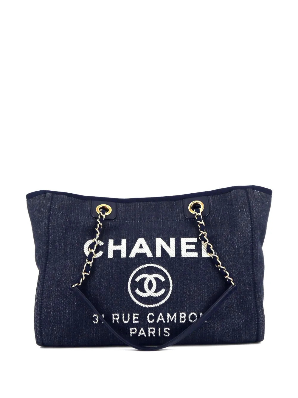 CHANEL Pre-Owned 2012 Deauville tote bag - Blue | Farfetch Global