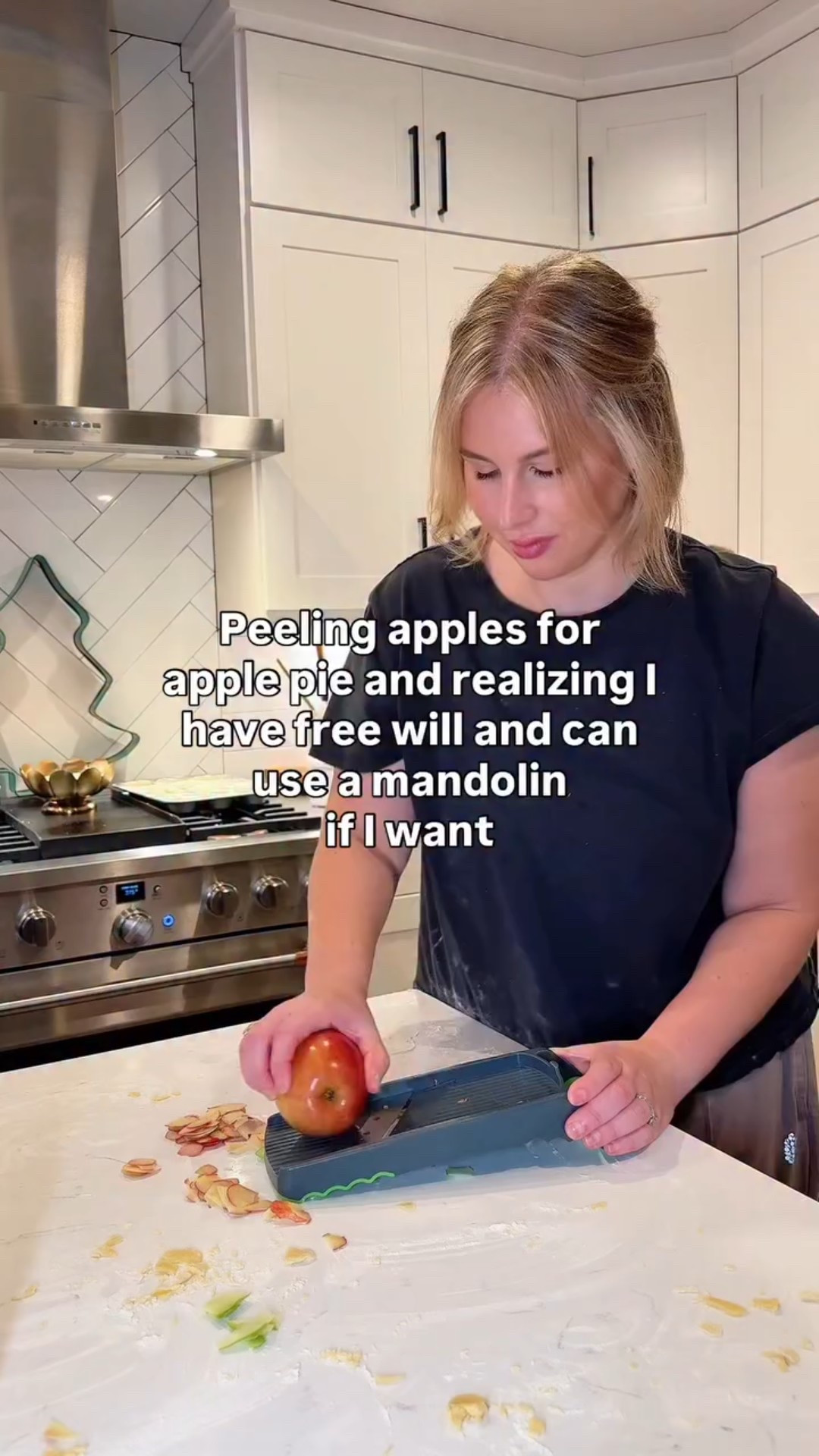 OK this went way faster and was so much easier. Doing this all the time now! #Mandolin #Thanksgiving #ApplePie #ThanksgivingHacks