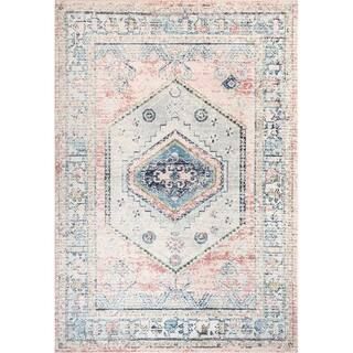 nuLOOM Chase Faded Vintage Medallion Light Pink 8 ft. x 10 ft. Indoor Area Rug-RZBD105A-8010 - Th... | The Home Depot