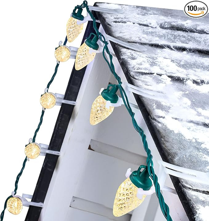C9 Led Christmas String Lights 68Ft 100 LED with All in One Clips Outdoor Waterproof Strawberry R... | Amazon (US)