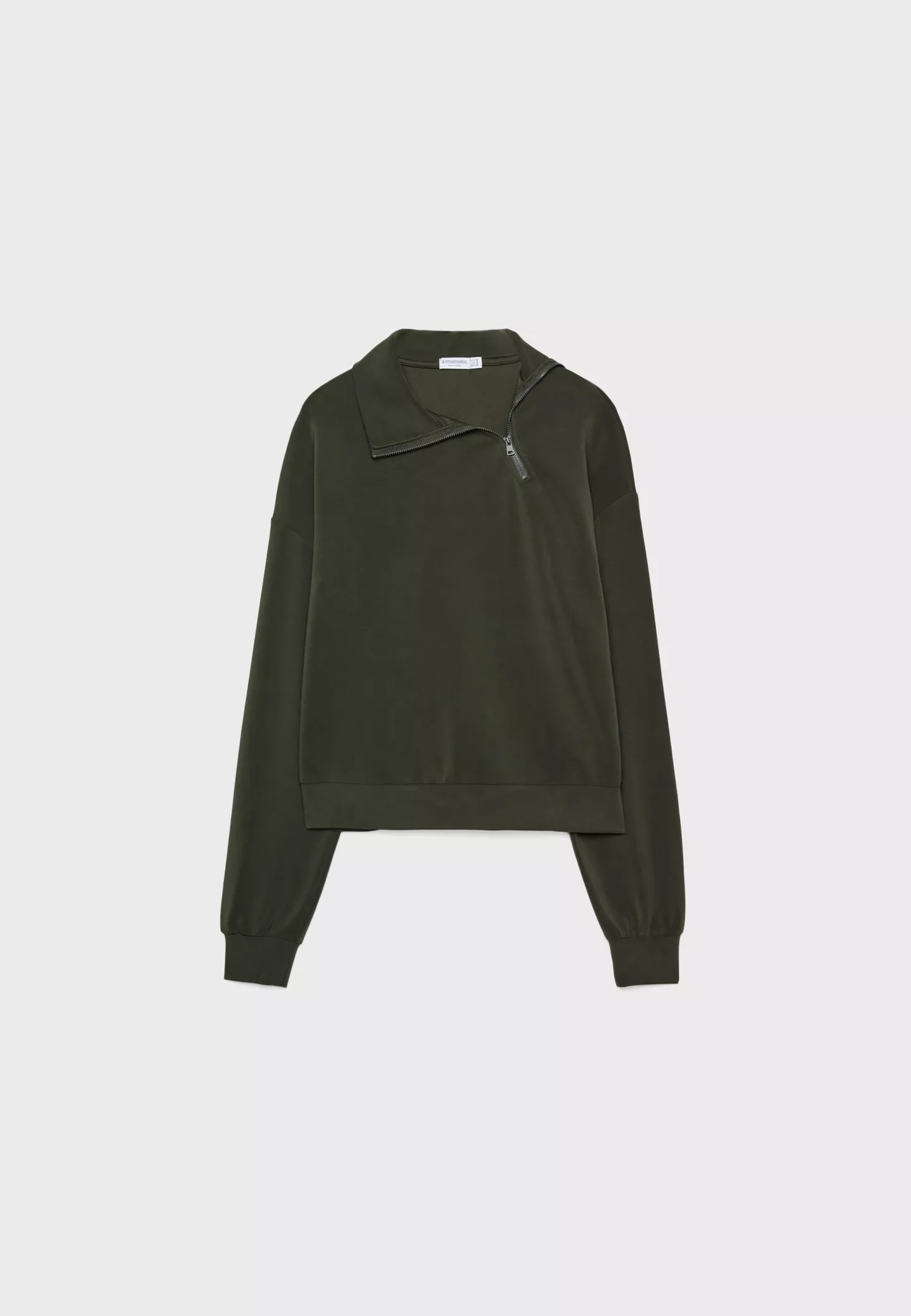 Soft-touch sweatshirt with side zip | Stradivarius (UK)