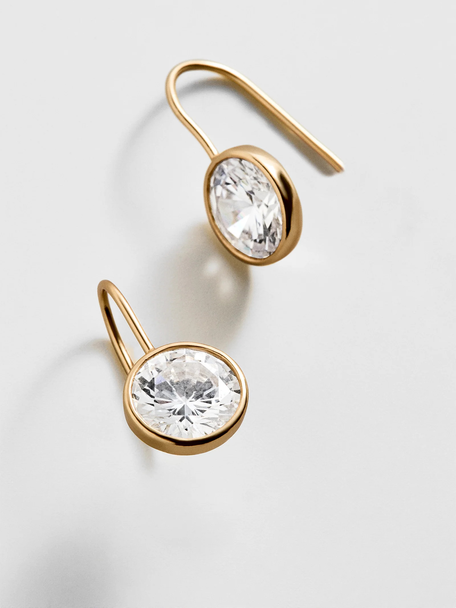 Fallon 14K Gold Bezel Earrings - 10MM Stone | BaubleBar