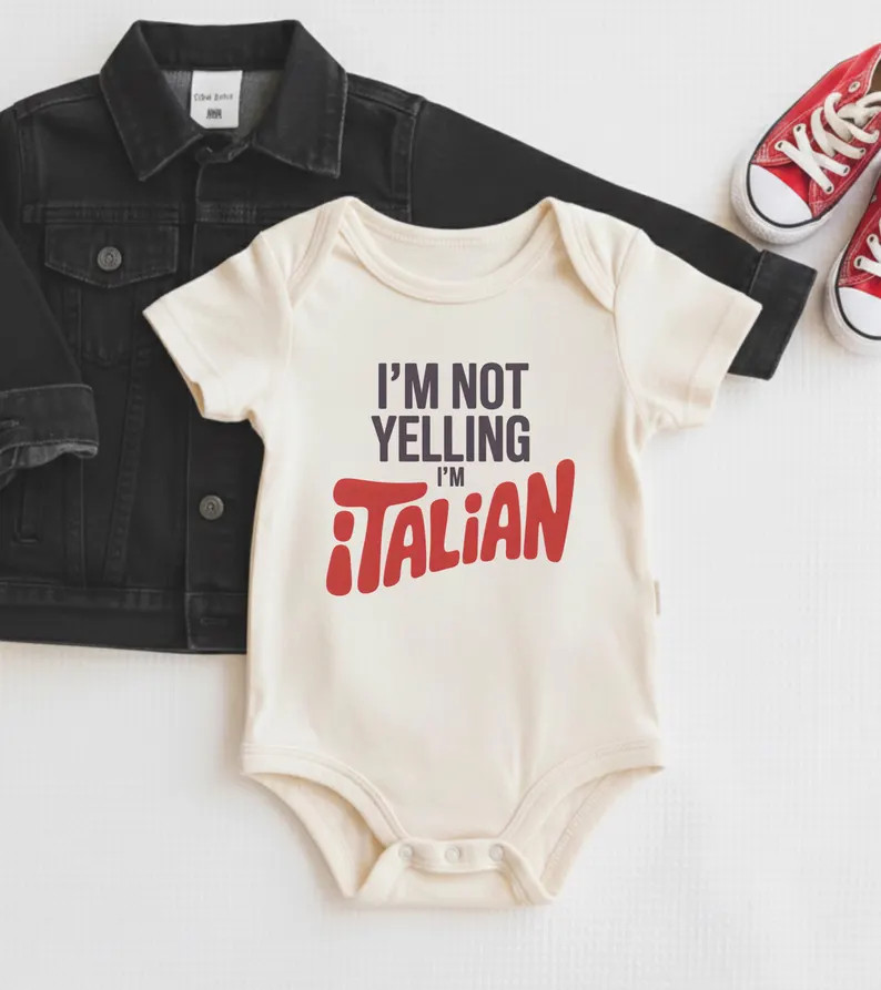 Funny Italian Baby Onesies\u00ae, Funny Baby Shower Gift, Italian Themed Baby Romper | Etsy (Global)