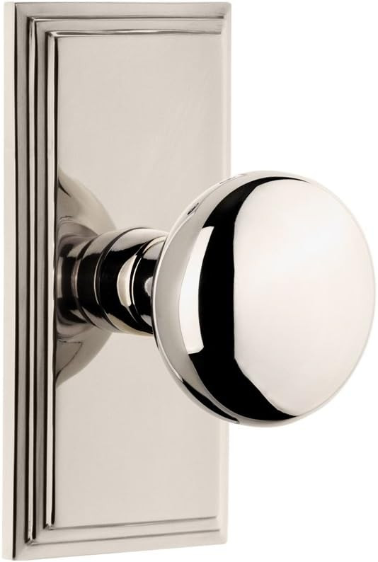 Grandeur 825329 Carre Plate Privacy with Fifth Avenue Knob in Polished Nickel, Privacy - 2.375 | Amazon (US)