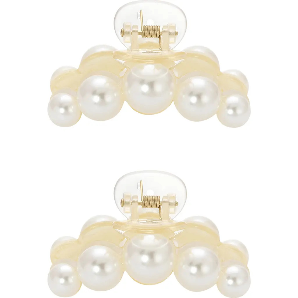 Ettika 2-Pack Faux Pearl Claw Clips in Gold at Nordstrom | Nordstrom