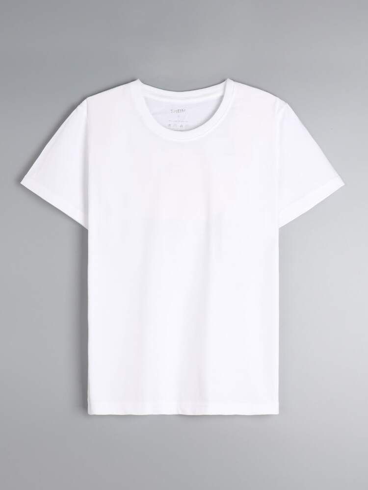 Solid Crew Neck Tee | SHEIN