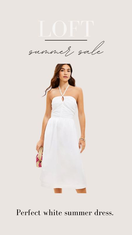 The perfect white summer dress. Loft sale  

#LTKsalealert #LTKstyletip #LTKmidsize