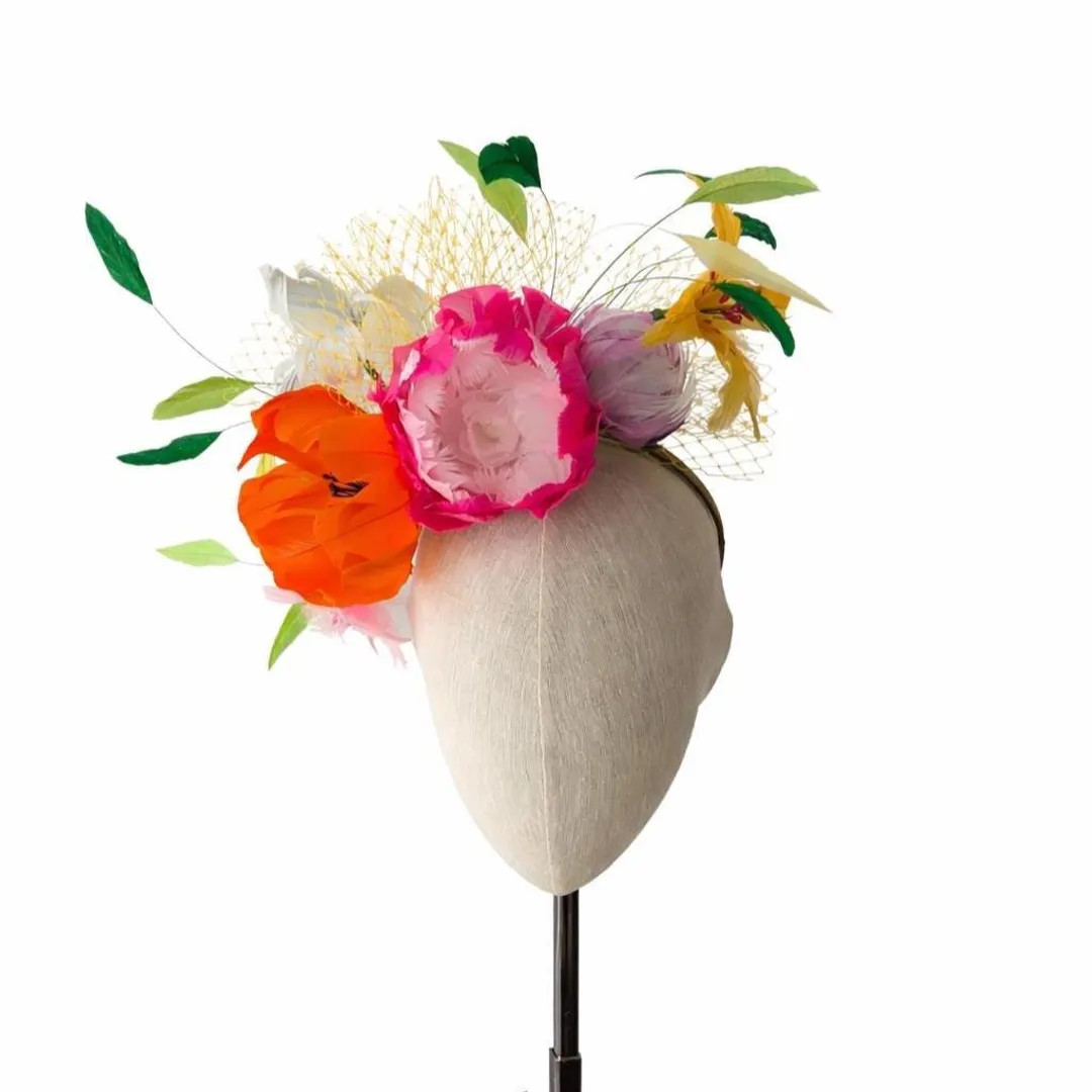 Handmade Feather Flower Crown, Kentucky Derby Hat or Tea Party Hat - Etsy | Etsy (US)