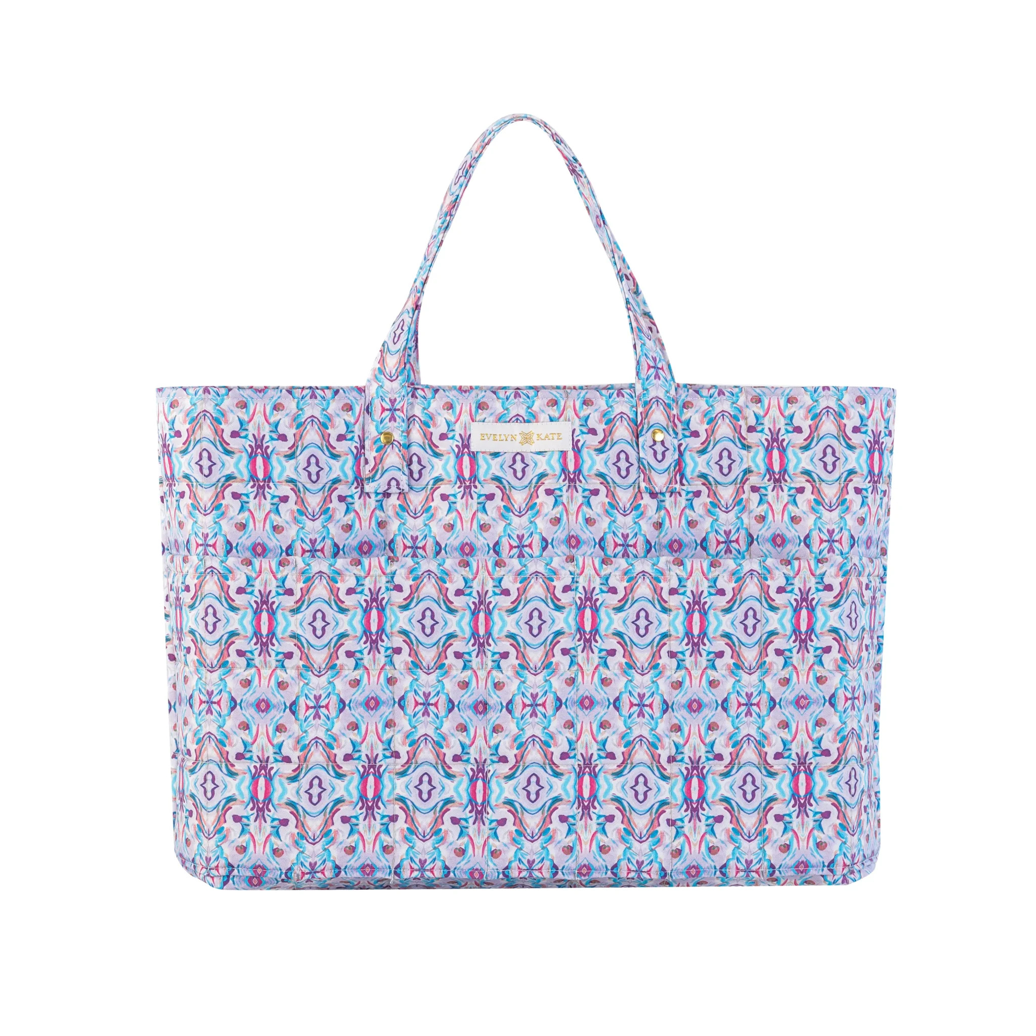 Magenta C Purple Quilted Tote Bag | EVELYN & KATE (US)