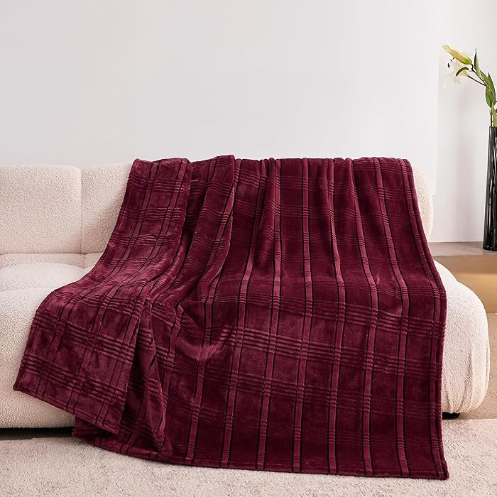 Super Soft Flannel Throw Blanket 50x60 Inches, Premium Checkered Jacquaed Silky Fleece Lightweigh... | Amazon (US)