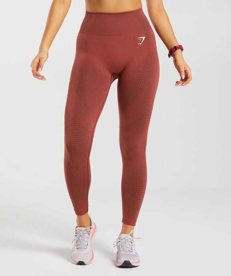 Gymshark Vital Seamless 2.0 Leggings - Brick Red Marl | Gymshark US