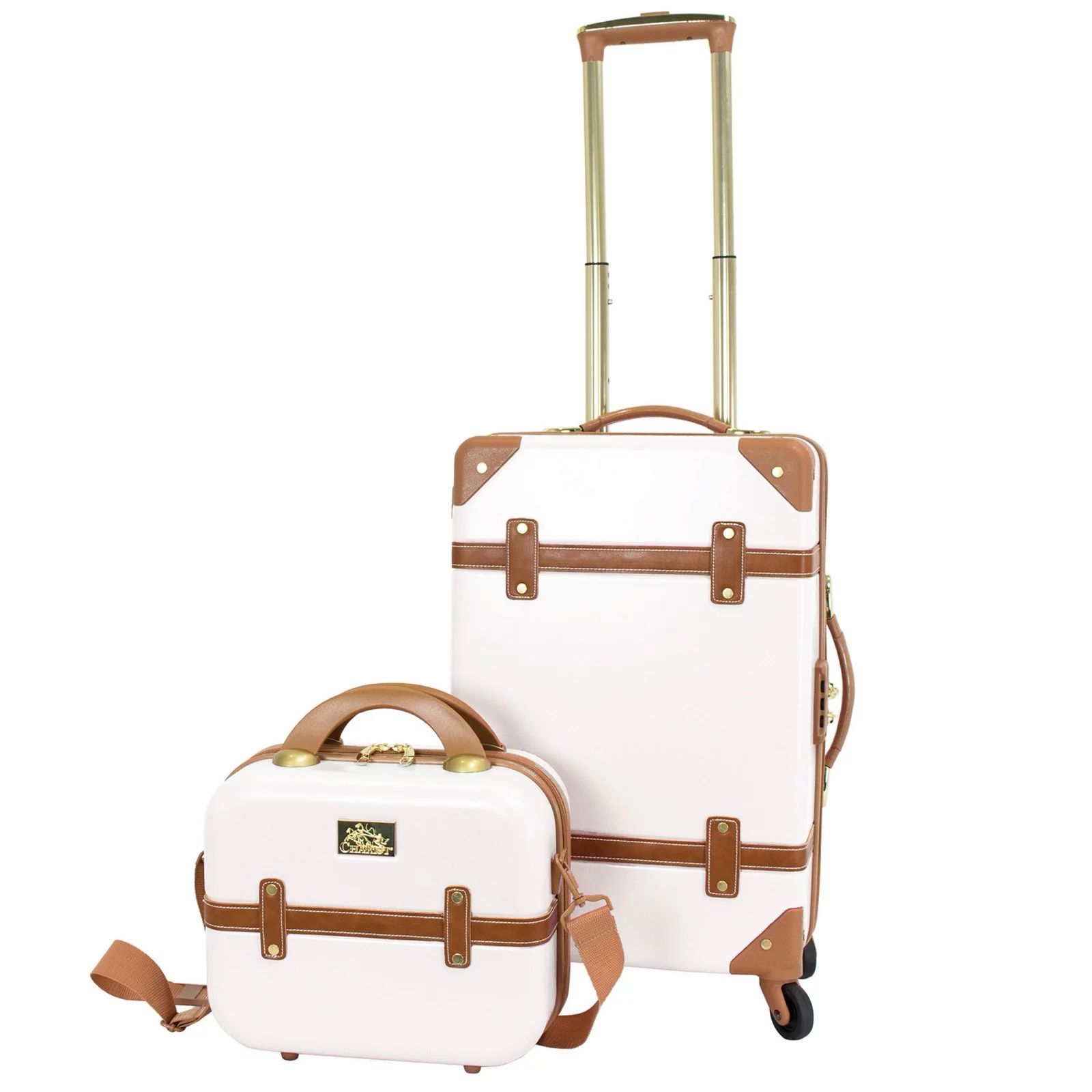 Chariot Gatsby 2-Piece Hardside Carry-On Spinner Luggage Set - Ivory - Walmart.com | Walmart (US)