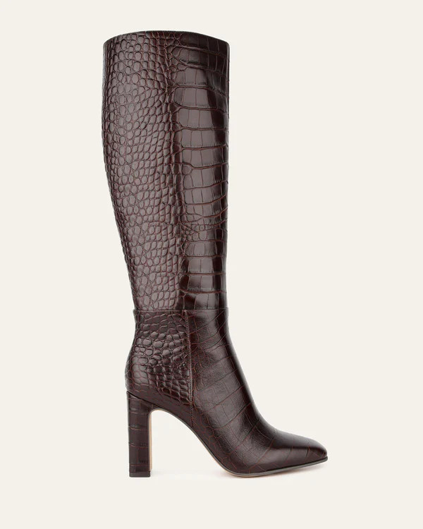 STORMI KNEE BOOTS CHOCOLATE CROC | Jo Mercer (AU)