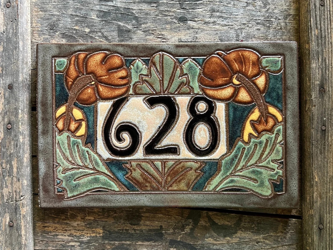 Made To Order Custom Address Sign House Sign - Custom Floral House Number Tile - One of a Kind Ad... | Etsy (US)