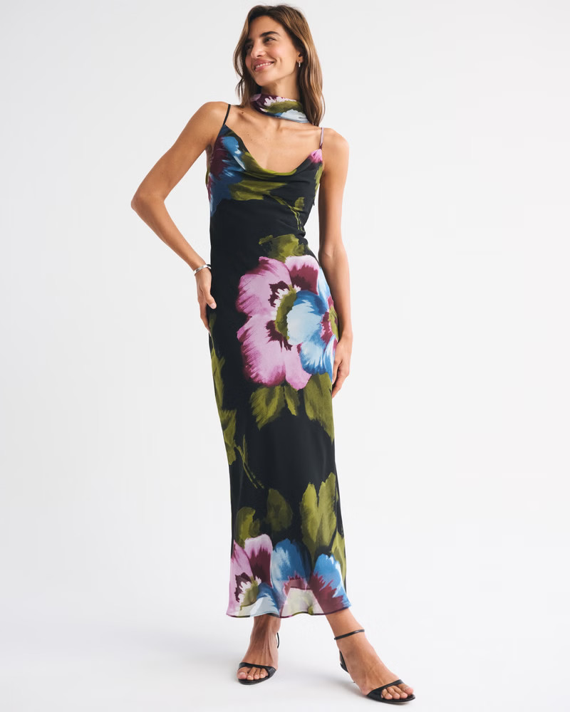 The A&F Julia Slip Scarf Maxi Dress | Abercrombie & Fitch (US)