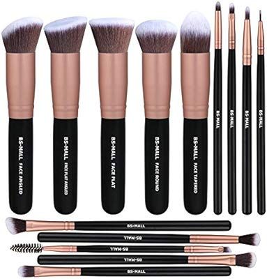 BS-MALL Makeup Brushes Premium Synthetic Foundation Powder Concealers Eye Shadows Makeup 14 Pcs B... | Amazon (US)