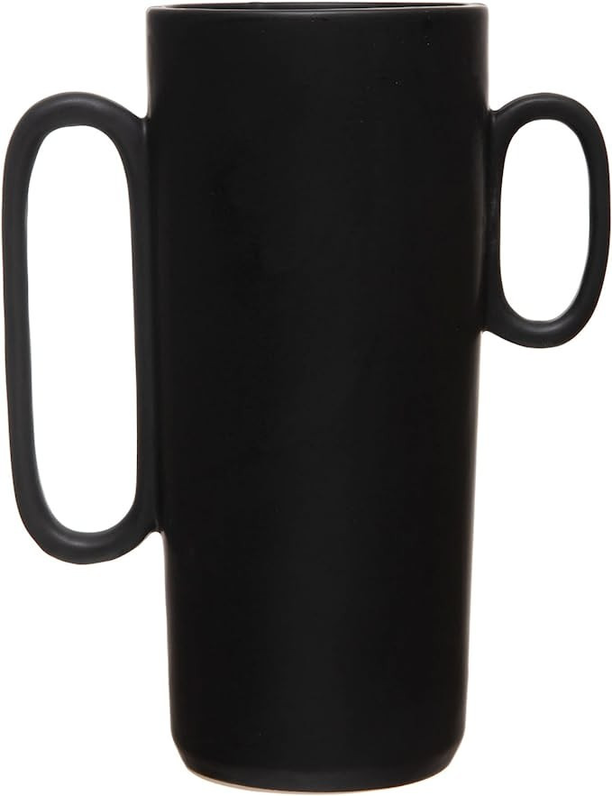 Bloomingville Decorative Flower Asymmetrical Handles Vase, Black | Amazon (US)