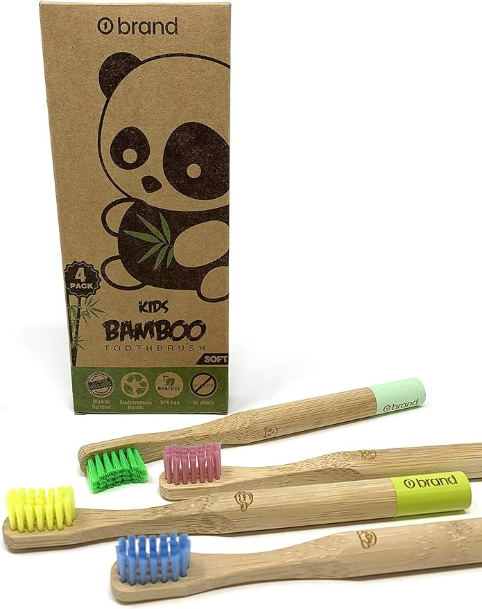 KIDS Bamboo Toothbrush, Soft Bristle Toothbrush, ROUND HANDLE, Eco Friendly & Natural, BPA Free, ... | Amazon (CA)