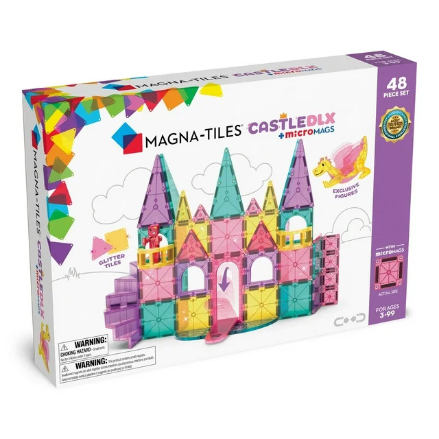 MAGNA-TILES®&nbsp;Castle DLX 48-Piece Magnetic Construction Set, The ORIGINAL Magnetic Building ... | Walmart (US)