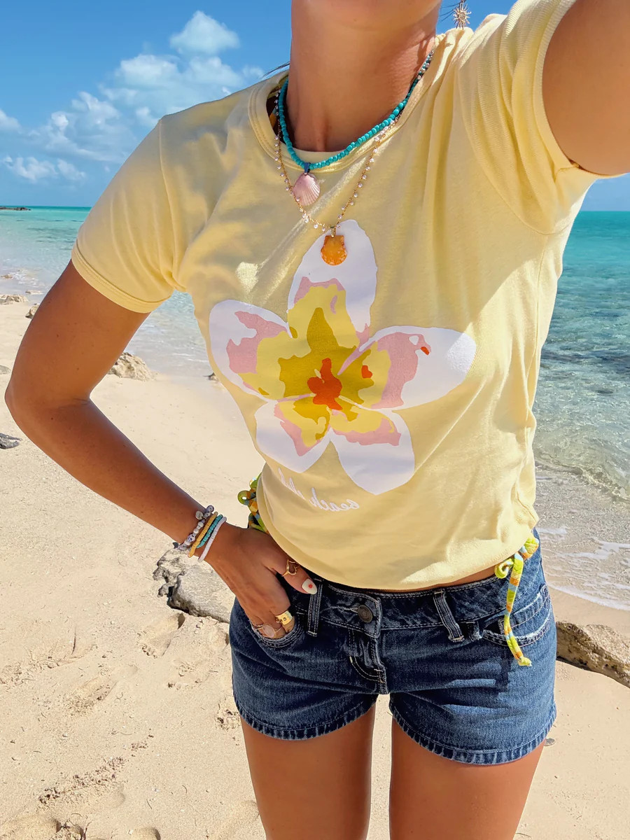 Plumeria Yellow Flower Tee | The Beach Club Shop