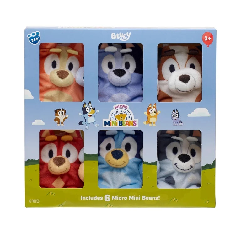 Build-A-Bear Micro Mini Beans® Bluey Plush 6 pack Collection | Walmart (US)