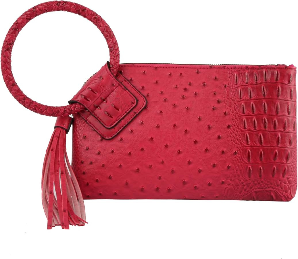 Womens Clutch Purse Wristlet Wallet Evening w/Hand Strap Casual Formal Vegan Leather - Metro Muse | Amazon (US)