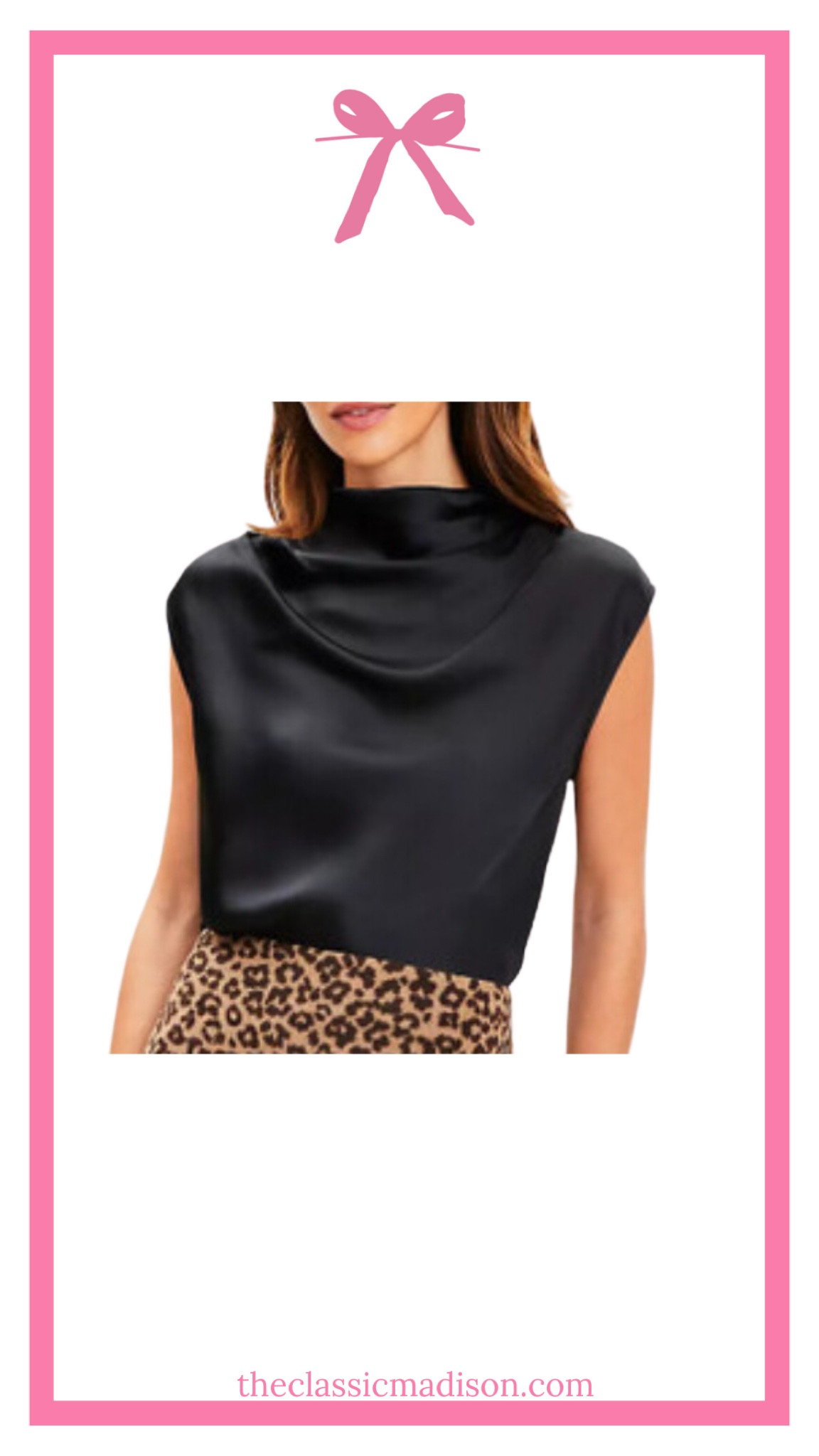 Loft Satin Cowl Neck shell top / black satin evening top 