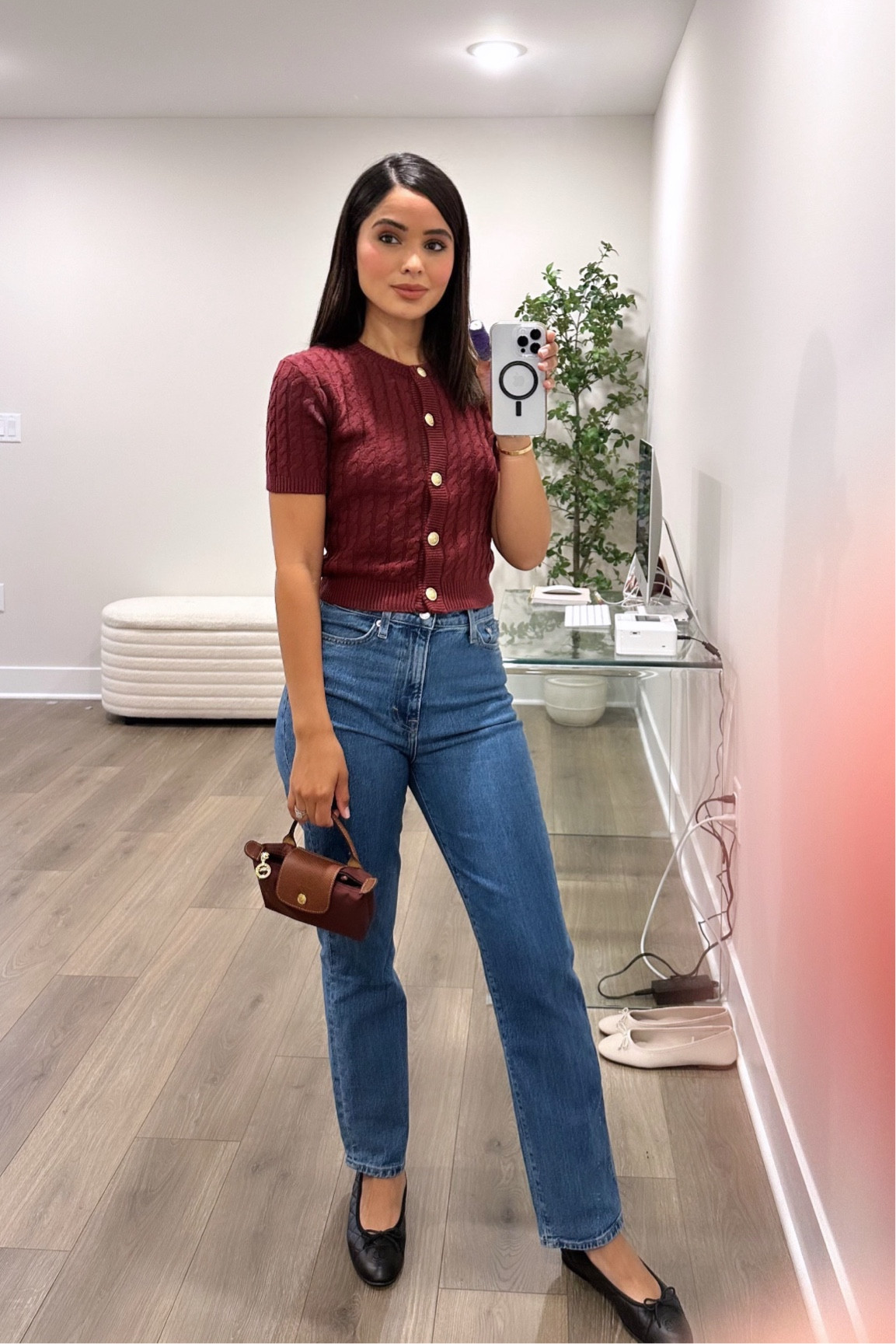 My tops is currently on sale! I’m wearing size small. 
Jeans size 4 