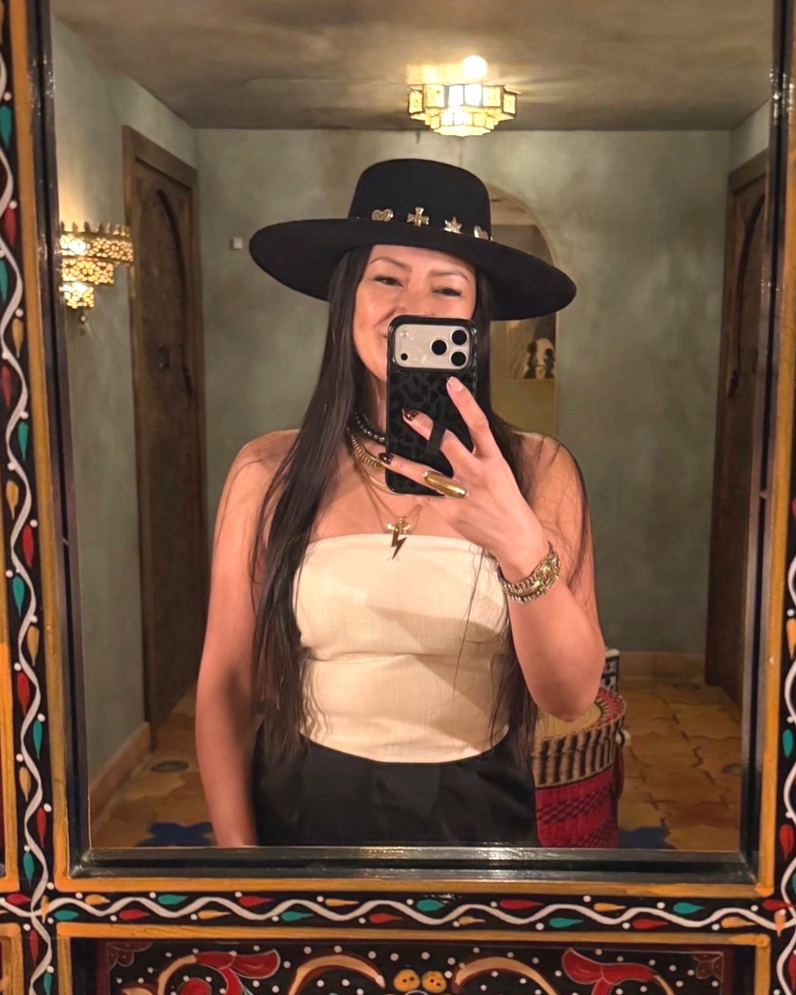 Neutral Valentine’s date night outfit 🤍 My tween says tube tops are back and I’m here for it. 

This structured strapless top from VICI has the perfect supportive fit and stays in place comfortably. Styled with black satin wide leg pants, a Lack of Color fedora hat, and statement jewelry for an elevated, chic look.

Modern date night outfit idea that’s classy, feminine, and a little trendy — perfect for Valentine’s Day, dinner dates, or girls night out.

#LTKValentine #LTKootd