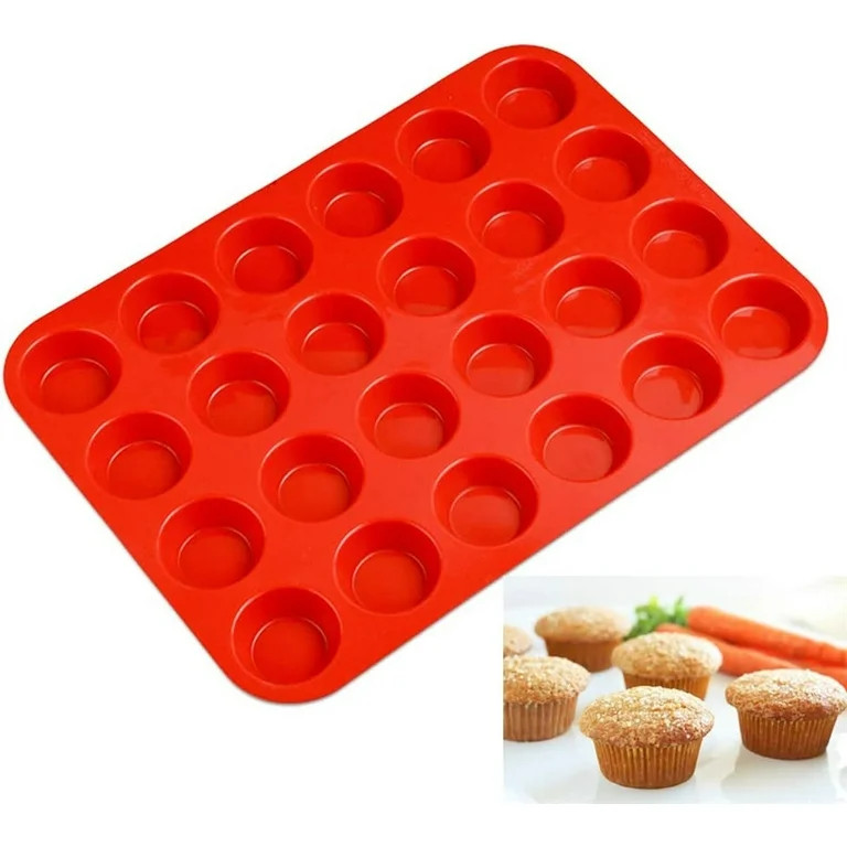 NOGIS Silicone Mini Muffin Pans Nonstick 24 Cup- Silicone Mini Cupcake Pans, Mini Muffin , Silico... | Walmart (US)