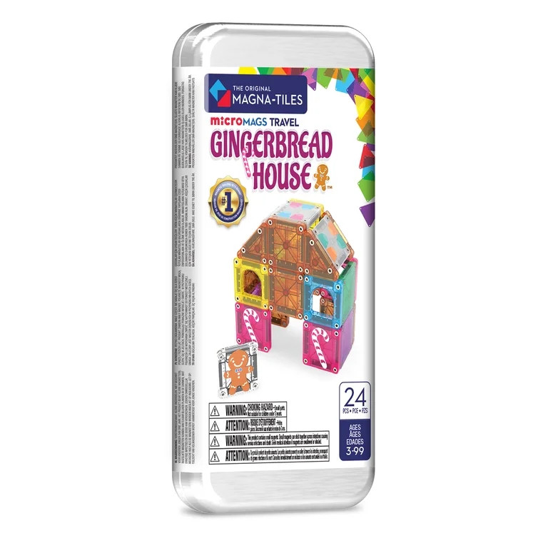 The Original MAGNA-TILES\u00ae microMAGS Gingerbread House Travel 24-Piece Magnetic Construction ... | Walmart (US)