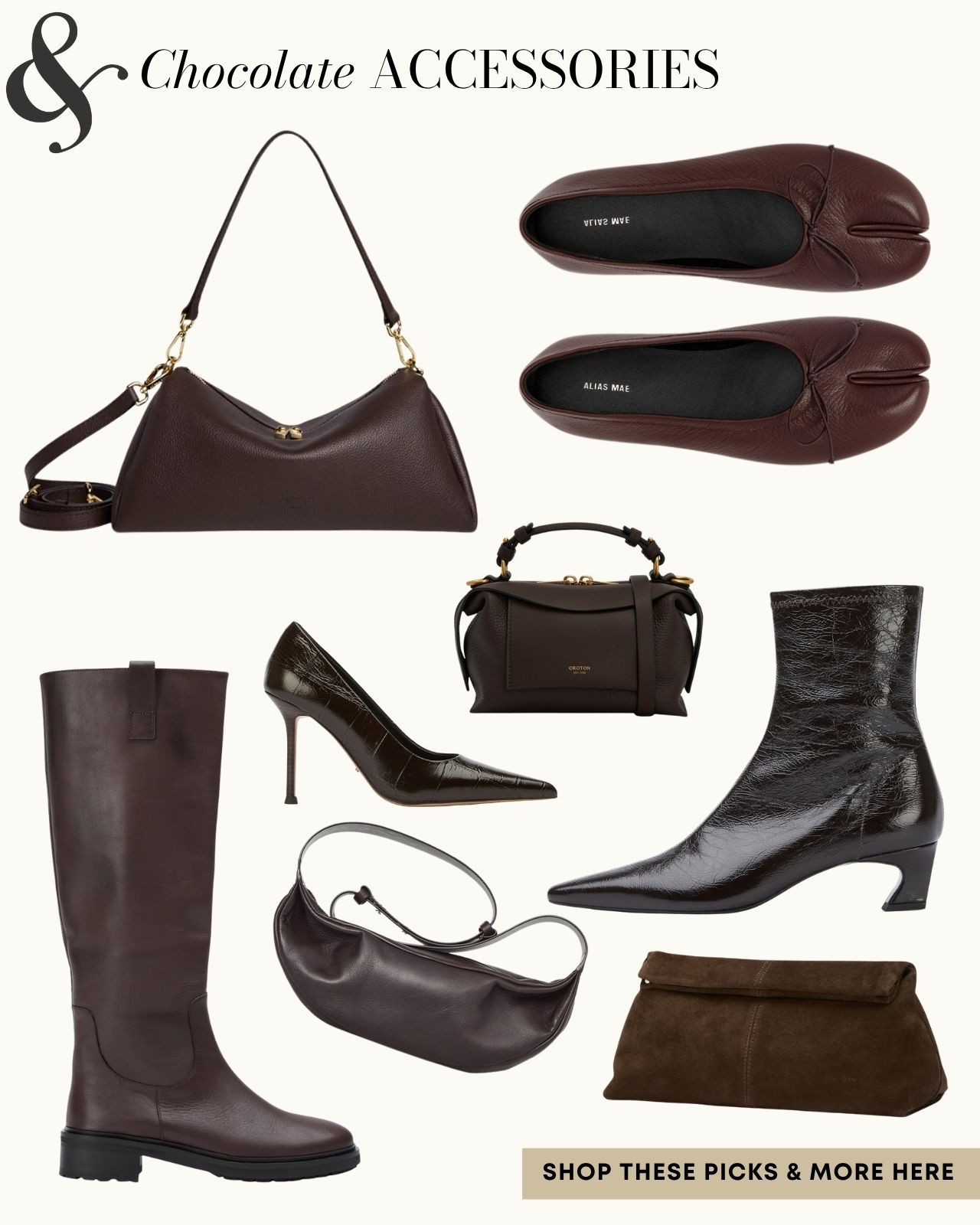 Stop buying random accessories and do this instead 

Most great outfits are let down by random accessories...

Rather than shopping randomly for whatever catches your eye, go for curated 'accessory families' by matching colour & tone across your accessories.

I recommend every woman curate 2-3 key tonal accessory families to help keep dressing effortless AND polished.

These are my top colour picks for Winter 2026, and I've curated all my top picks ✨

Chocolate Accessories 🤎 

 #LTKaustralia #LTKwinter #LTKstyletip