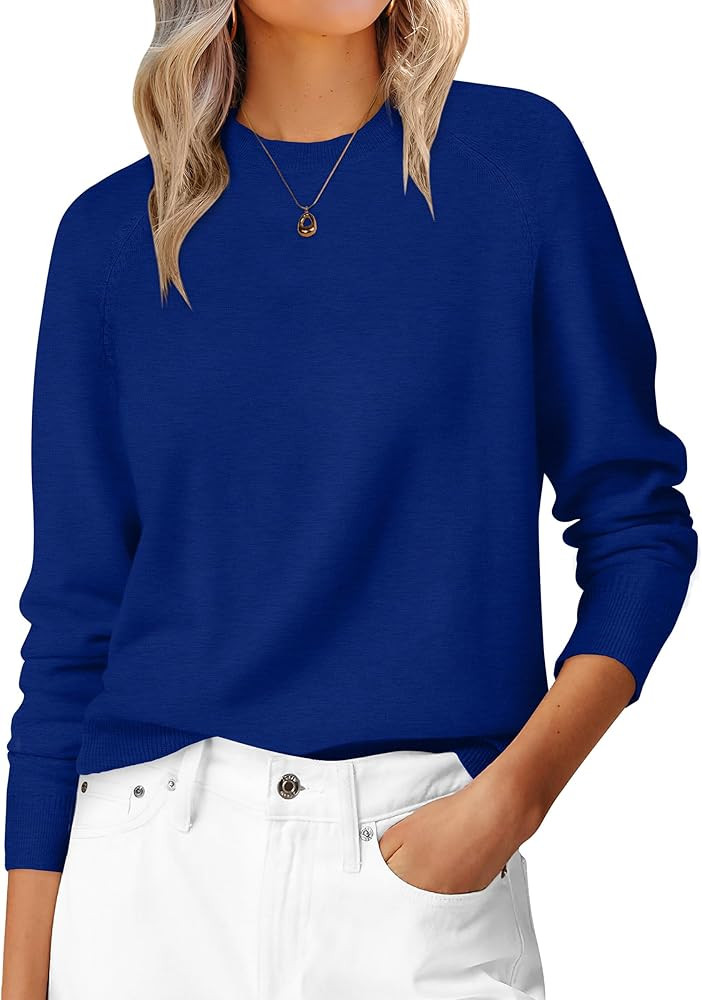 ANRABESS Women's Long Sleeve Crew Neck Fall Lightweight Sweaters Top | Amazon (US)
