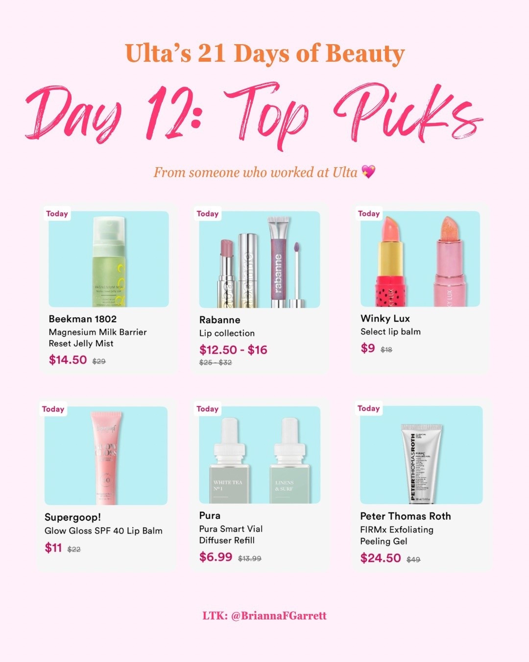 Day 12 Deals

Ulta’s 21 Days of Beauty Day 12 is live 👀

Today’s sale has a strong mix of skincare and lip products, plus a few good extras. Sharing the standout deals from today’s lineup as someone who used to work at Ulta. 🩷🧡

Everything from today’s sale is linked here for easy shopping. 💚

#LTKSaleAlert #LTKBeauty #LTKSeasonal