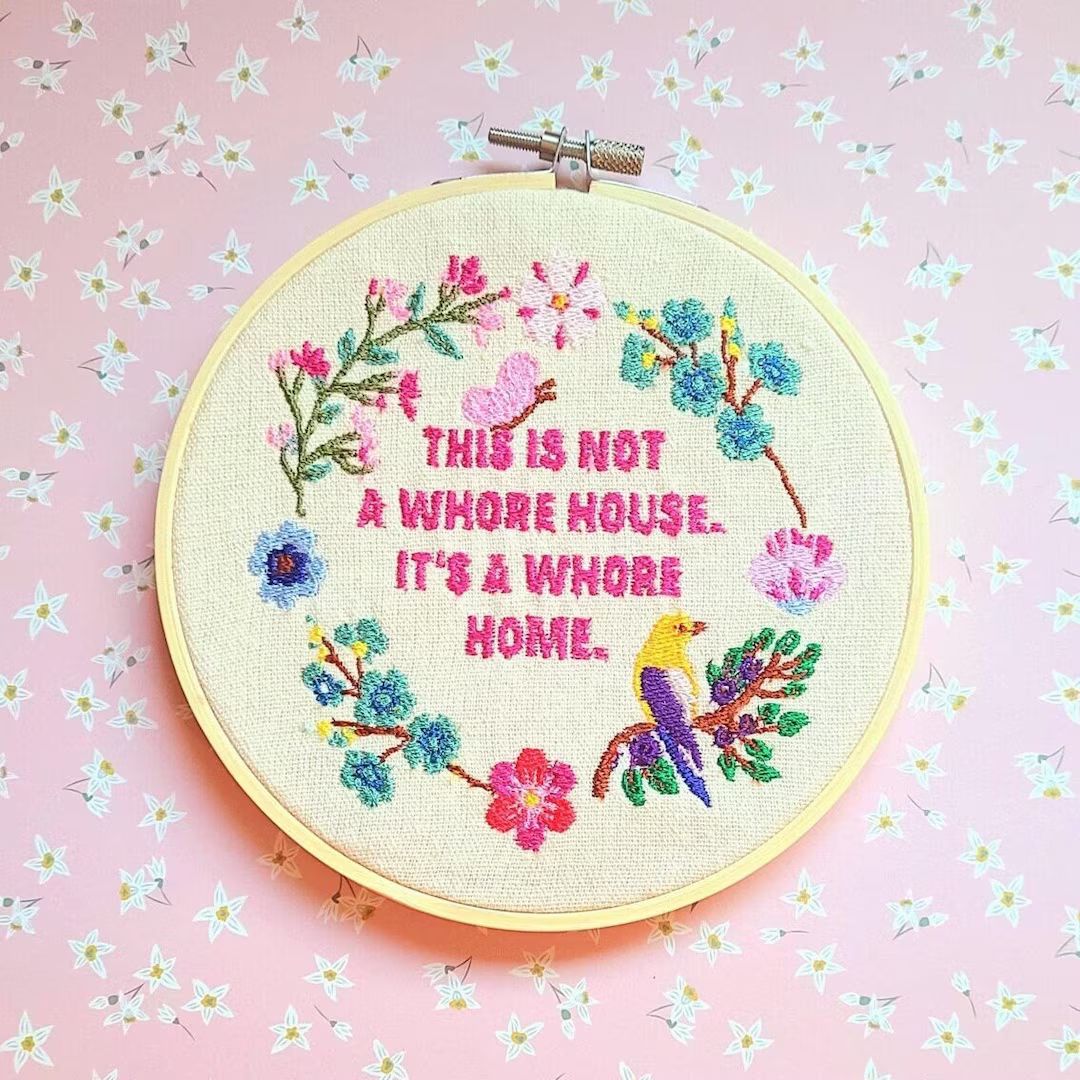 Whre House Embroidery Art Funny Embroidery Hoop Profane - Etsy | Etsy (US)