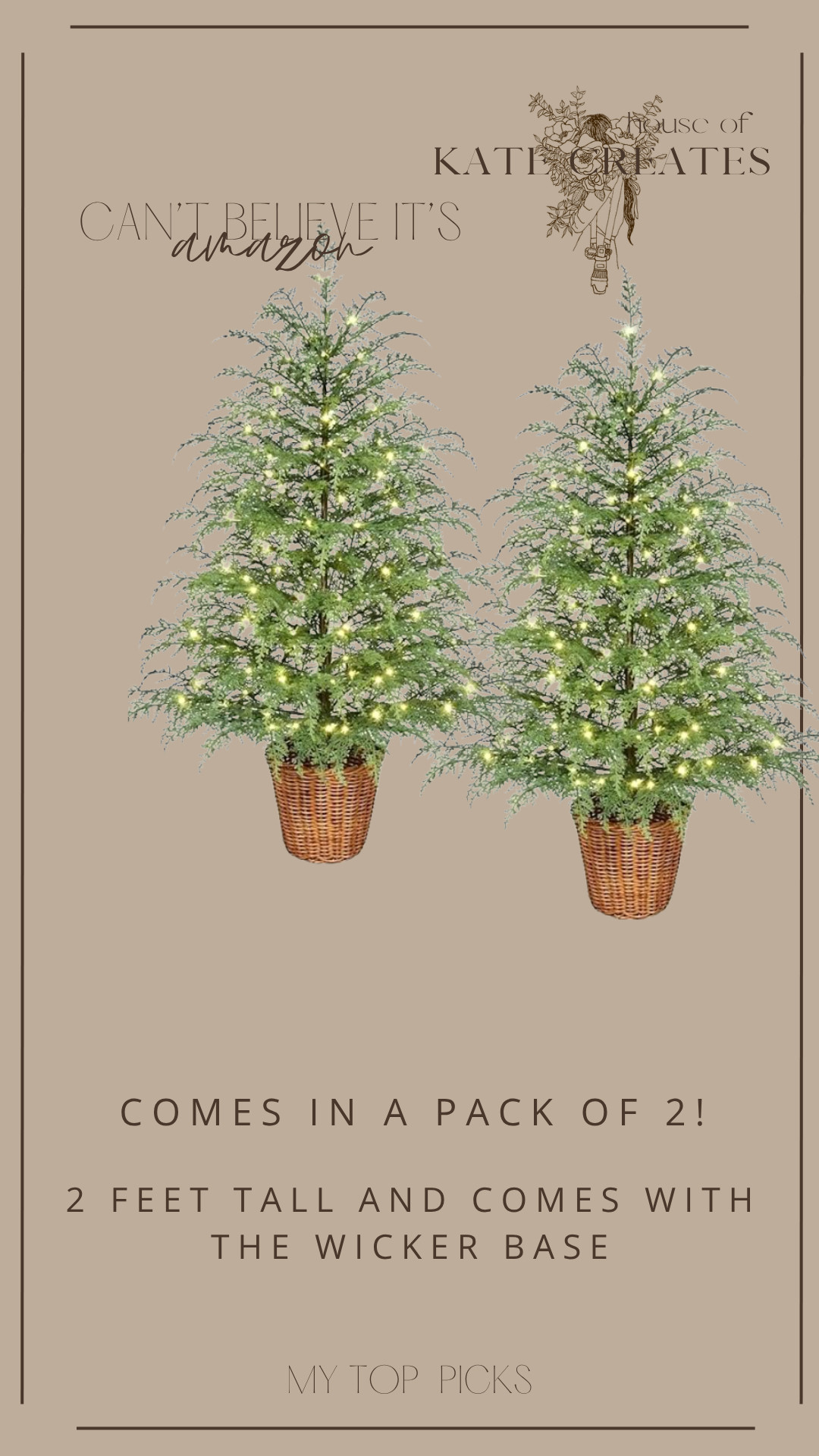 Gorgeous accent trees. Pack of 2 and comes with the wicker base! 

 #LTKHoliday #LTKSeasonal #LTKHome