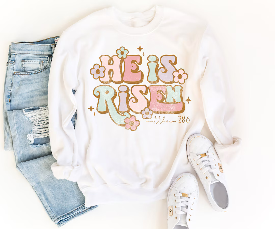 He Is Risen Sweatshirt - Easter Sweatshirt - Christian Easter Sweatshirt - Catholic Easter Sweats... | Etsy (US)