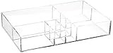 Amazon Basics Acrylic 8-Compartment Durable Makeup Jewelry Accessories Storage Organizer Tray | Amazon (US)