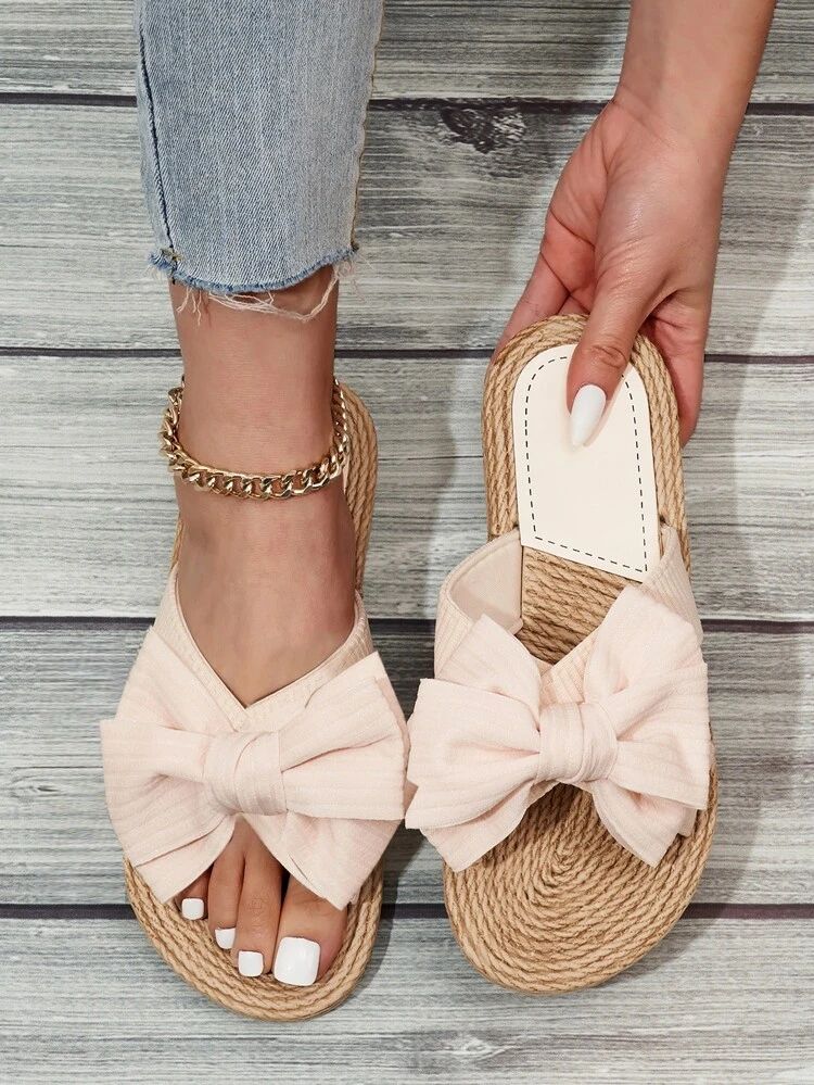 Bow Decor Slide Sandals | SHEIN