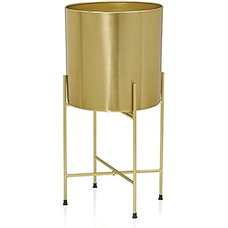 Serene Spaces Living Short Gold Planter with Detachable Metal Stand, Decorative Indoor Planter Pot,  | Amazon (US)
