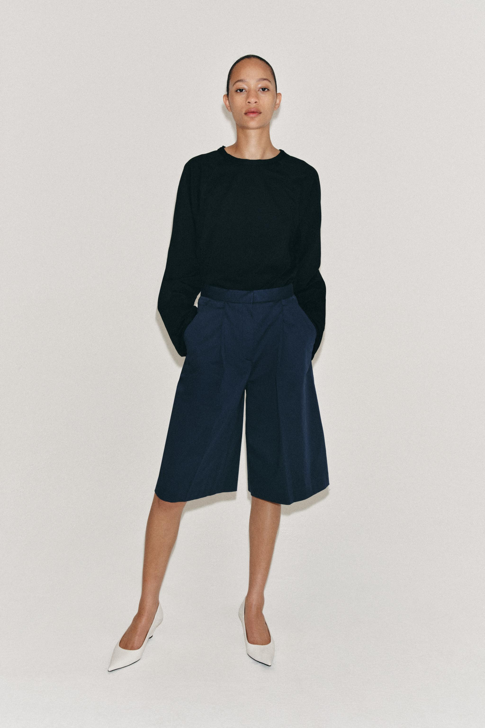 ZW COLLECTION PLEATED BERMUDA SHORTS | Zara UK