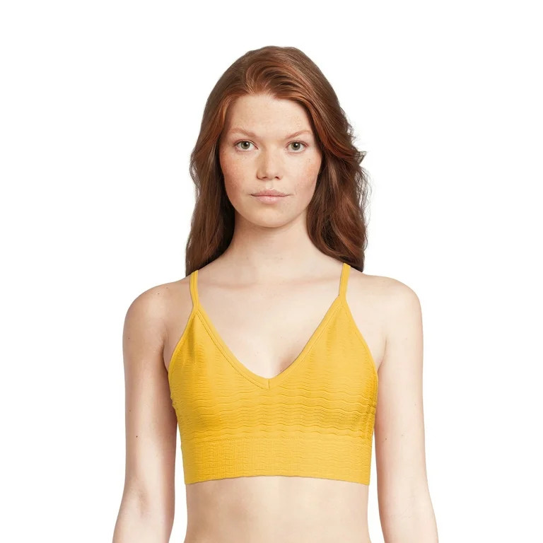 No Boundaries Juniors Wavy Textured Triangle Bralette, Sizes S-3XL | Walmart (US)