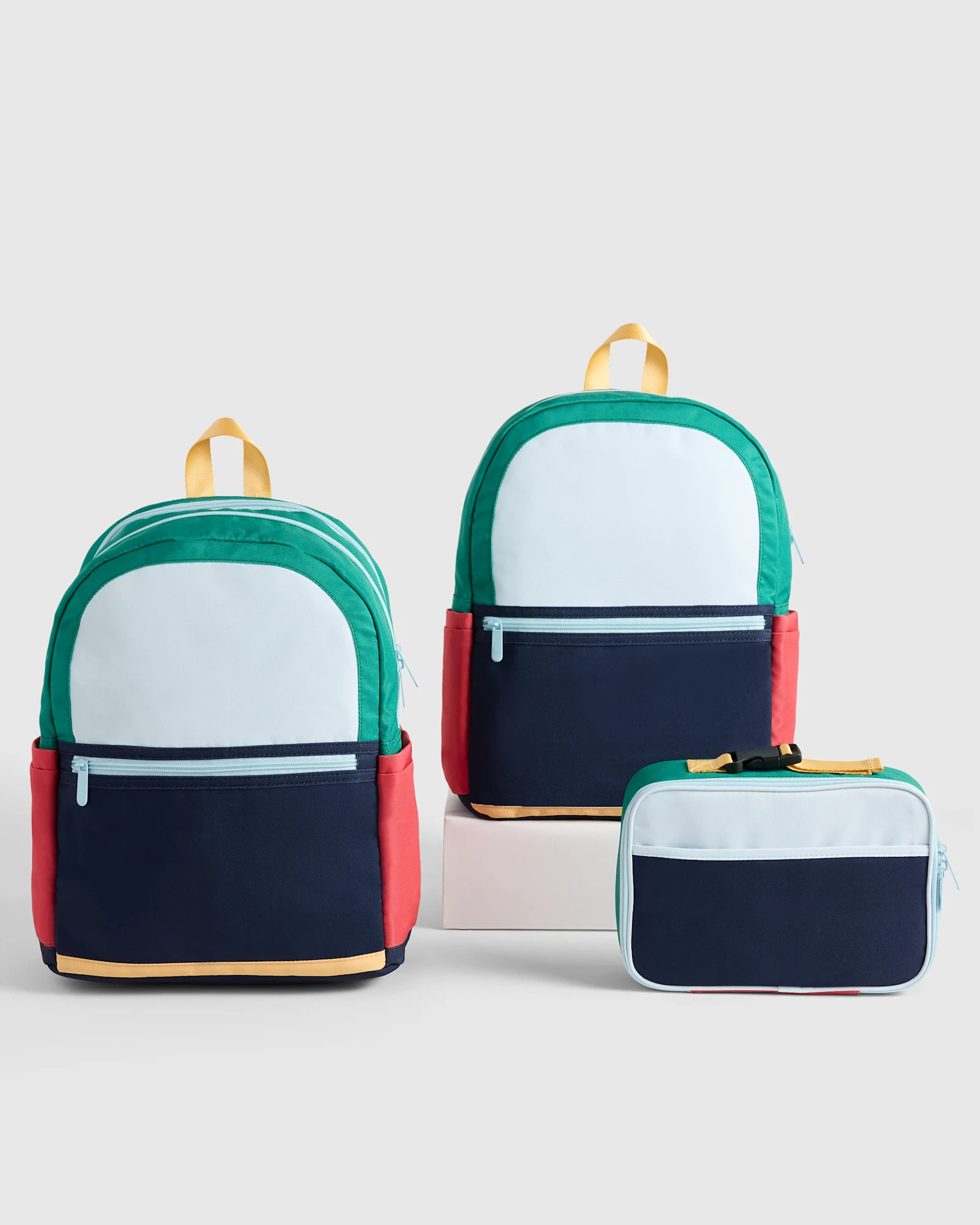 Recycled Double Pocket Backpack - Medium in Colorblock | Quince