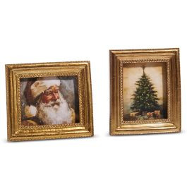 Gilded Christmas Framed Art set of 2 | Antique Farm House